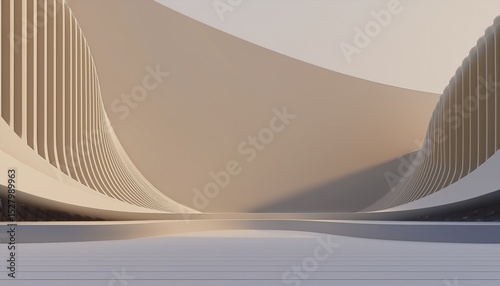 abstract minimal architecture background geometric architectural with curve design car presentation