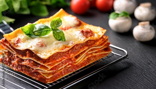 ready lasagna on the blade