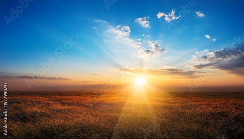 sunrise in blue sky background