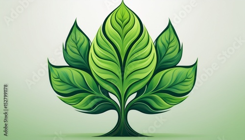 green leaf eco tree plant organic shape bio symbol web green leaves simple vegetarian organic logo design
