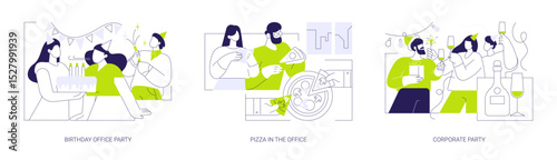 Team events isolated cartoon vector illustrations se