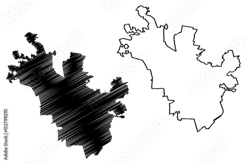 Queretaro City (United Mexican States, Mexico, Queretaro State) map vector illustration, scribble sketch City of Santiago de Queretaro map