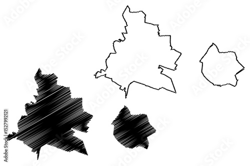 Tlalnepantla City (United Mexican States, Mexico, Free and Sovereign State of Jalisco) map vector illustration, scribble sketch City of San Pedro Tlaquepaque map