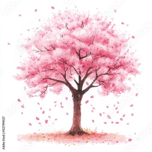 Pink cherry blossom tree in bloom