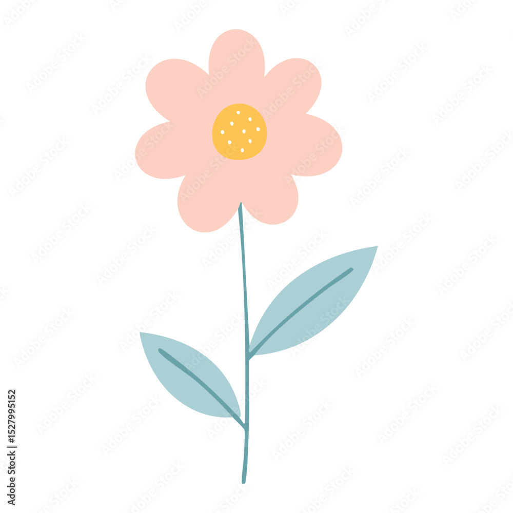 Naklejka premium Flower Hand Draw by Kid Cute lovely