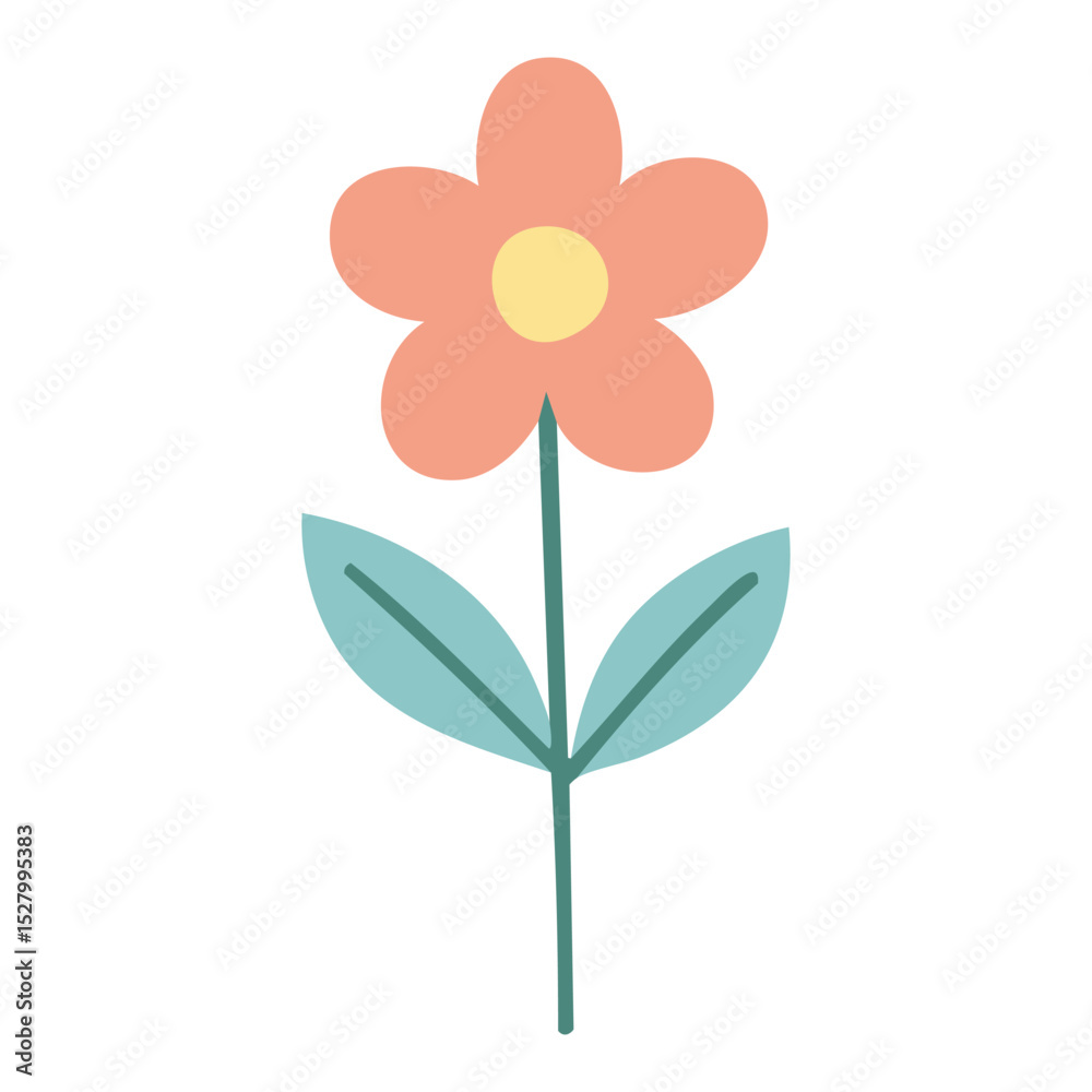 Naklejka premium Flower Hand Draw by Kid Cute lovely