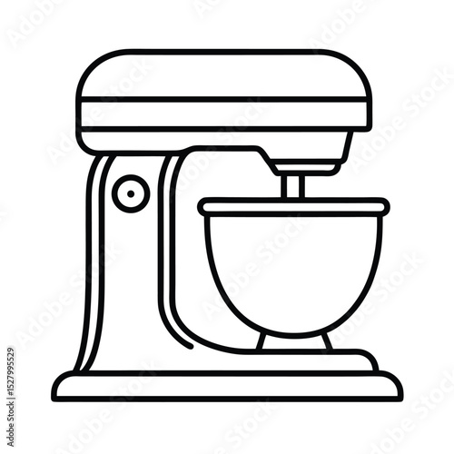 outline of a stand mixer with bowl.eps