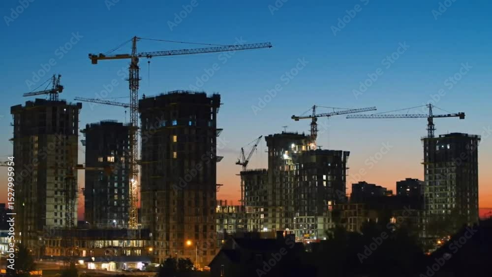 construction site in the night construction site in the night