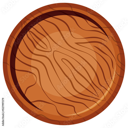 wooden plate top view vector.