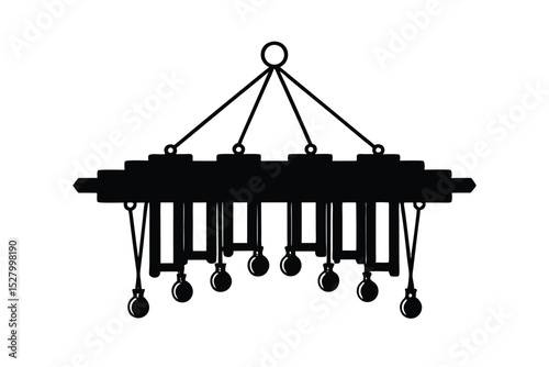 silhouette of a glockenspiel.eps