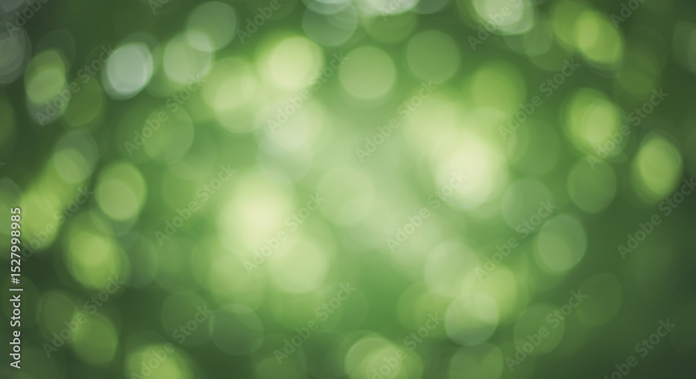 Obraz premium A soft green blur abstract background of bokeh circles, light, and bright hues