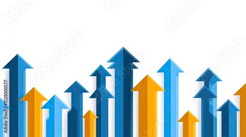 Abstract graphic design featuring multiple upward-pointing arrows.