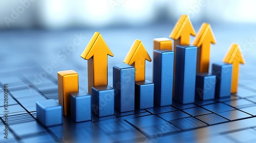 A representation of rising financial figures.