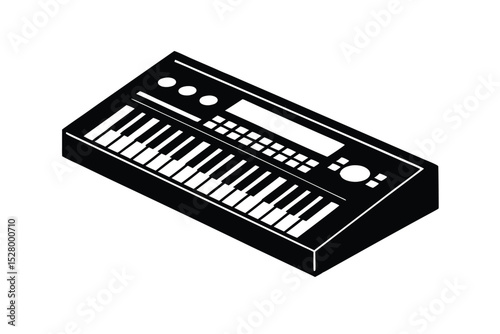 silhouette of a synth pad controller.eps