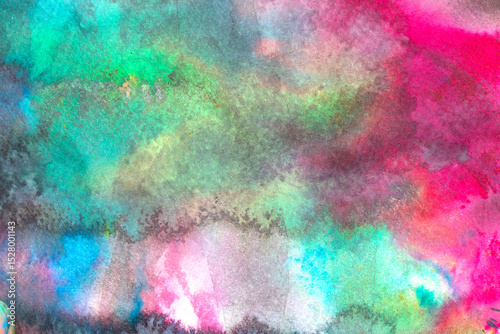 Abstrac Watercolour Vibrant Rainbow Paint Blending Together in a Cloud Shape Background