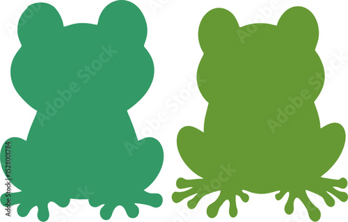 two frogs vector illustration design art  silhouette 