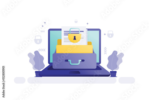 Vector Illustration of sensitive data protection