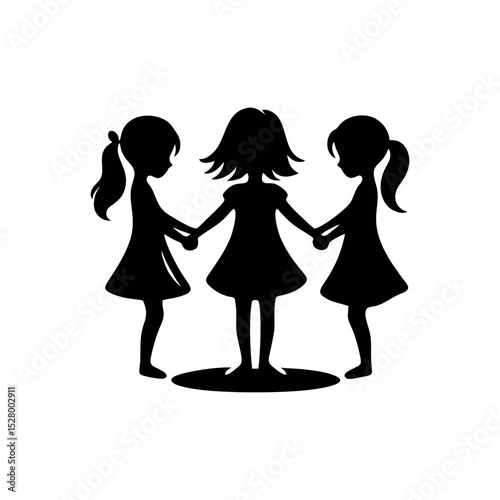 silhouete children playing photo