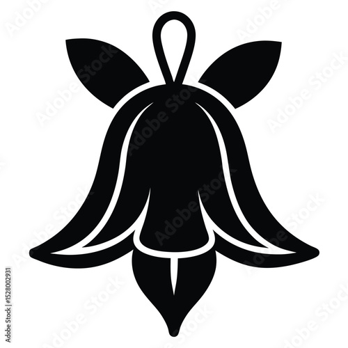 Stylized bellflower silhouette isolated on white background