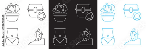 Healthy Lifestyle  Icon . Nutrition, exercise, wellness, sleep, yoga, meditation, heart rate, gym,  fitness, health monitoring etc icons. Vector for websites, mobile interfaces,  banner etc. EPS 10