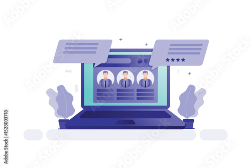 Vector Illustration of candidate profiles for online recruitment
