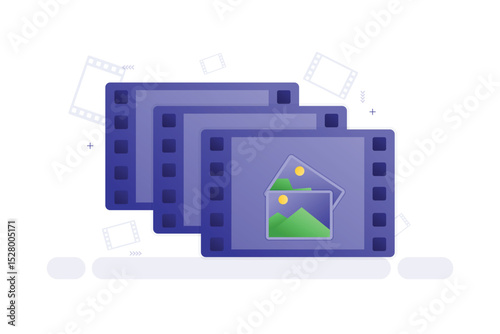 Vector Illustration of animation frames concept 