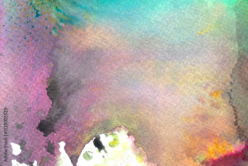 Abstrac Watercolour Vibrant Rainbow Paint Blending Together in a Cloud Shape Background
