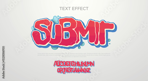 Submit, Graffiti font text effect, spray and street text style	