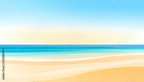 Sandy Beach and Calm Ocean View