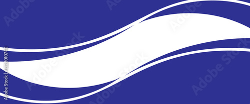 Vector blue line background curve element with white space for text and message design, overlapping layers.