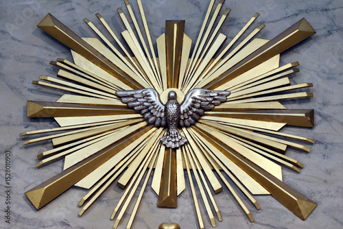 The dove of peace, which represents the Holy Spirit.  Warsaw. Poland.