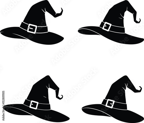 Halloween Hat vector, silhouette, illustration, line art.