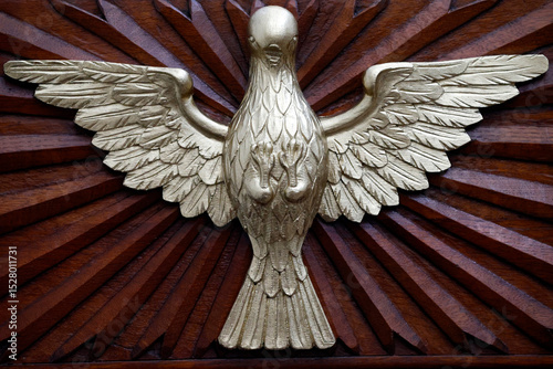 The dove of peace, which represents the Holy Spirit.  Warsaw. Poland.