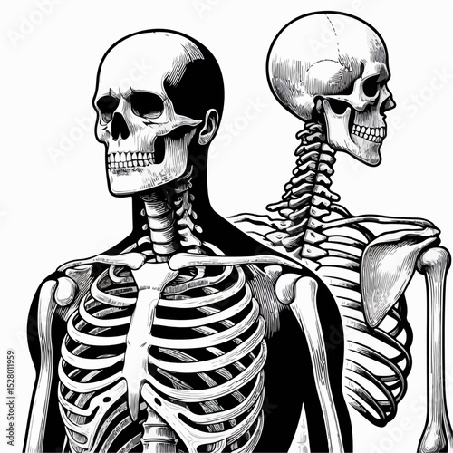 human skull and bones