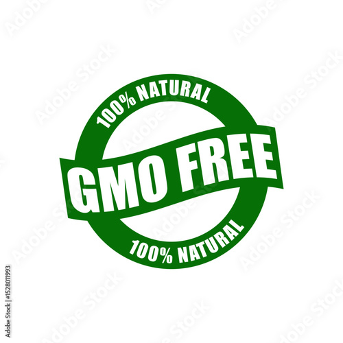 Natural GMO Free Green Vector Icon
