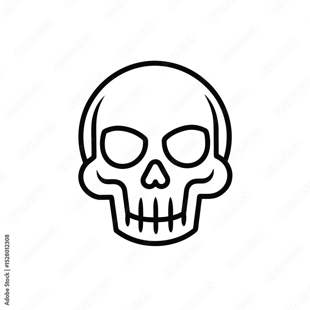 Obraz premium Minimalist Vector Design Vector Icon Skull Silhouette Icon on White Background
