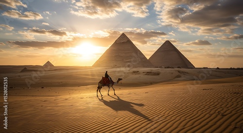 Majestic Pyramids at Sunset Camel Ride Across the Sahara Desert