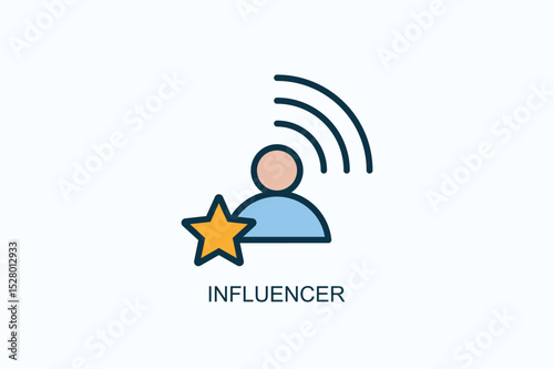 Influencer Icon Or Logo Isolated Vector Illustration