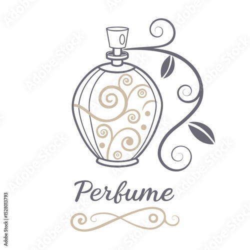 Bottle of perfume and beads free image.