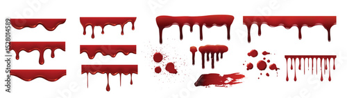 liquid blood red sauces drops splashes blob blood stain templates collection blood liquid blob spot
