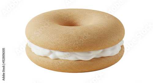 Squishy dog toy bagel with fluffy cream cheese