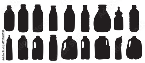 milk bottle silhouettes