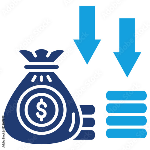 Bankruptcy Flat Blue Icon