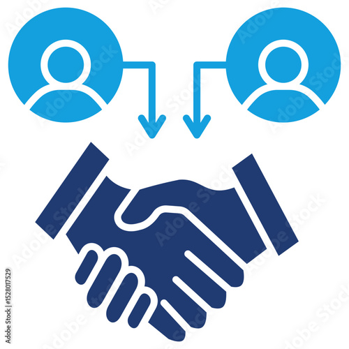 Collaboration Flat Blue Icon