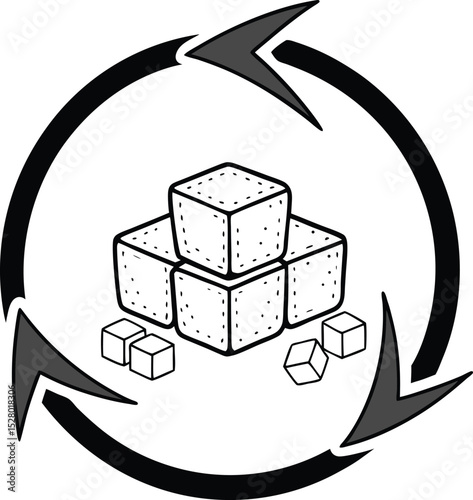 Eco-friendly house in a box illustration