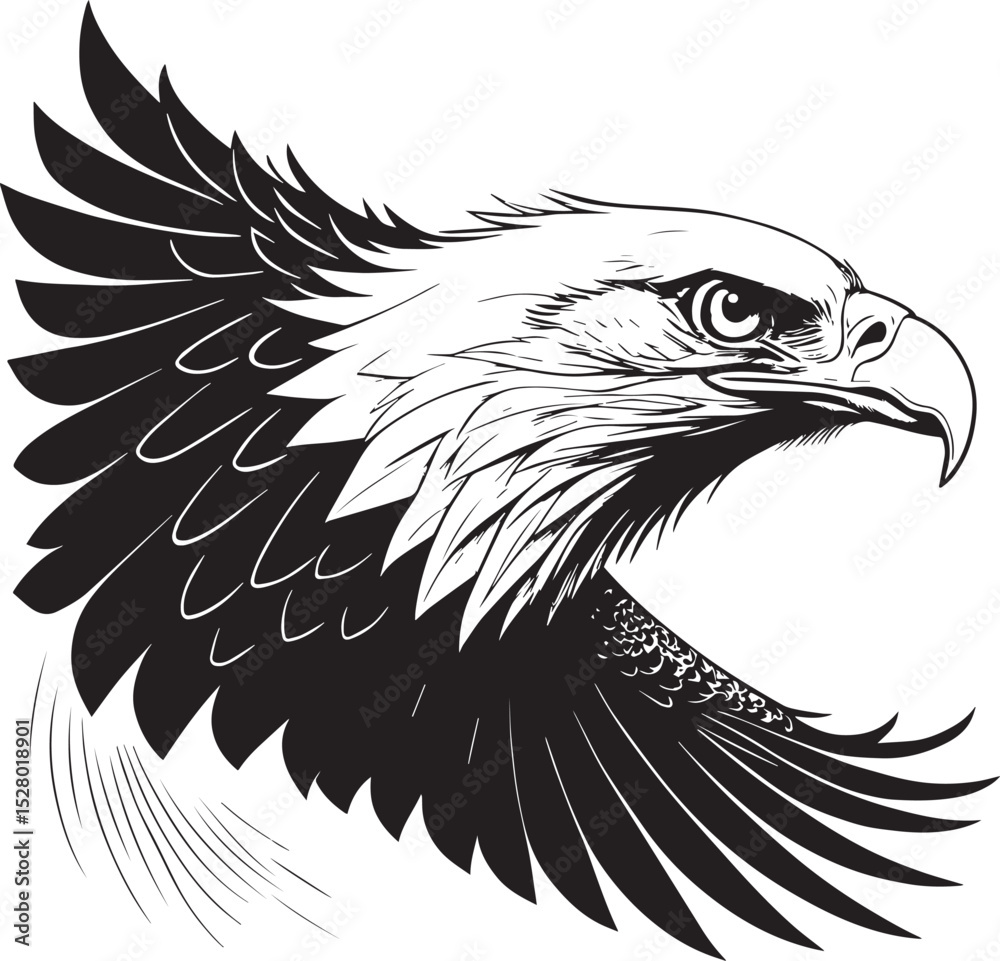 Obraz premium eagle with wings vector illustration, eagle vector, eagle playing wings