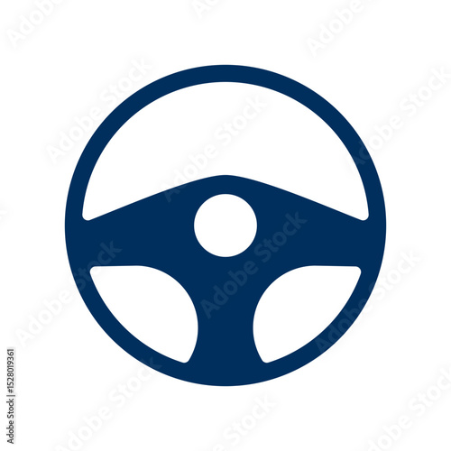 Steering Wheel Blue Color Icon