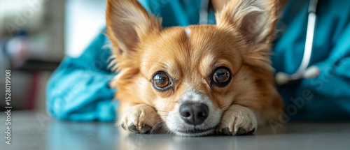 A cute pet looks at the camera with curiosity. Useful for content about pets and pet care.