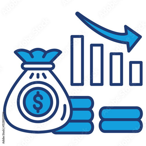 Recession Blue Icon