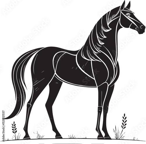 horse silhouette vector, horse black white photos, horse racing